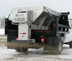 Billy Goat Landscaping's sand and salt spreader truck